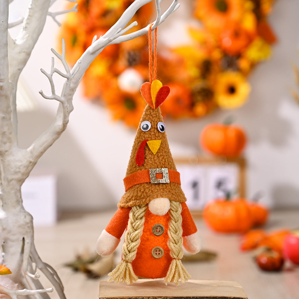Turkey Hats Rudolf Lantern Pendant Faceless Dwarf Doll