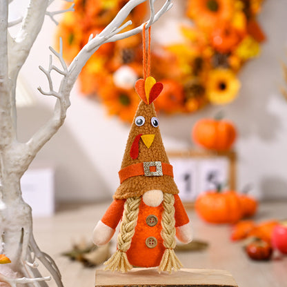 Turkey Hats Rudolf Lantern Pendant Faceless Dwarf Doll
