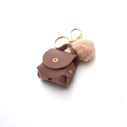 Coin Purse Headphone Cover Fur Ball Keychain