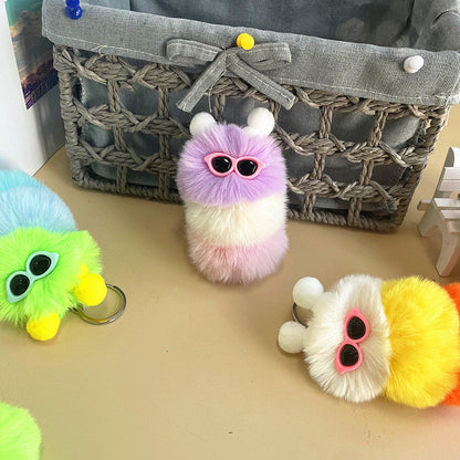 New Cute Caterpillar Plush Keychain