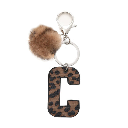 Western Cowboy Leopard Leather Keychains