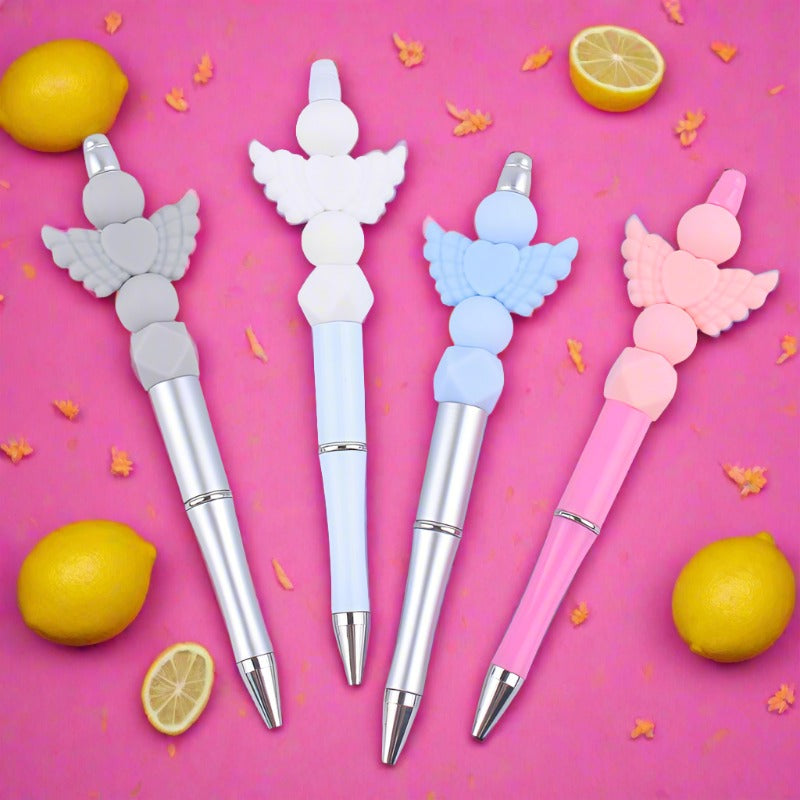 Beadable Pens Handmade Angel Silicone Beaded Ballpoint Pen