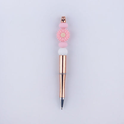 Beadable Pens Handmade Daisy Silicone Beaded Ballpoint Pen