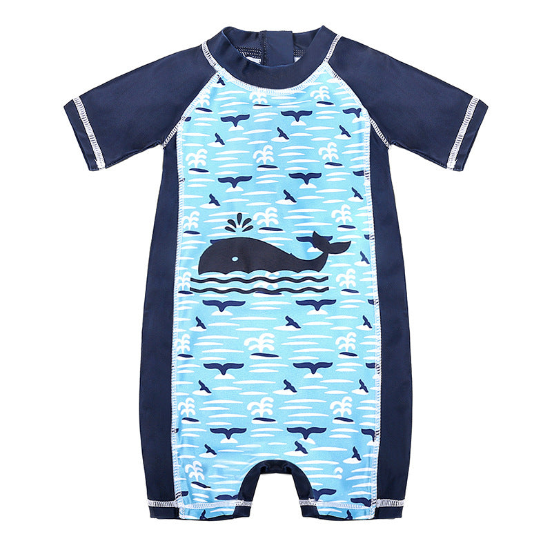 Boys Cartoon Sunscreen Hot Spring Siamese Swimwear