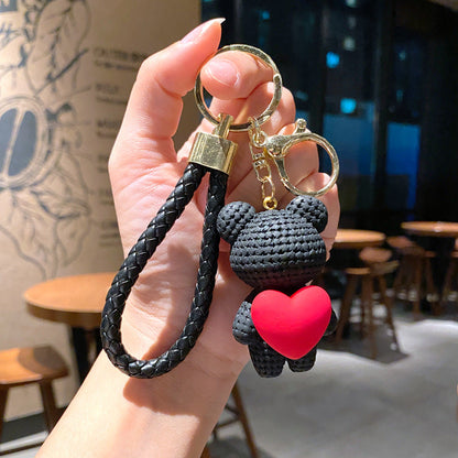 Cartoon Love Bear Resin Keychain Creative Keychain