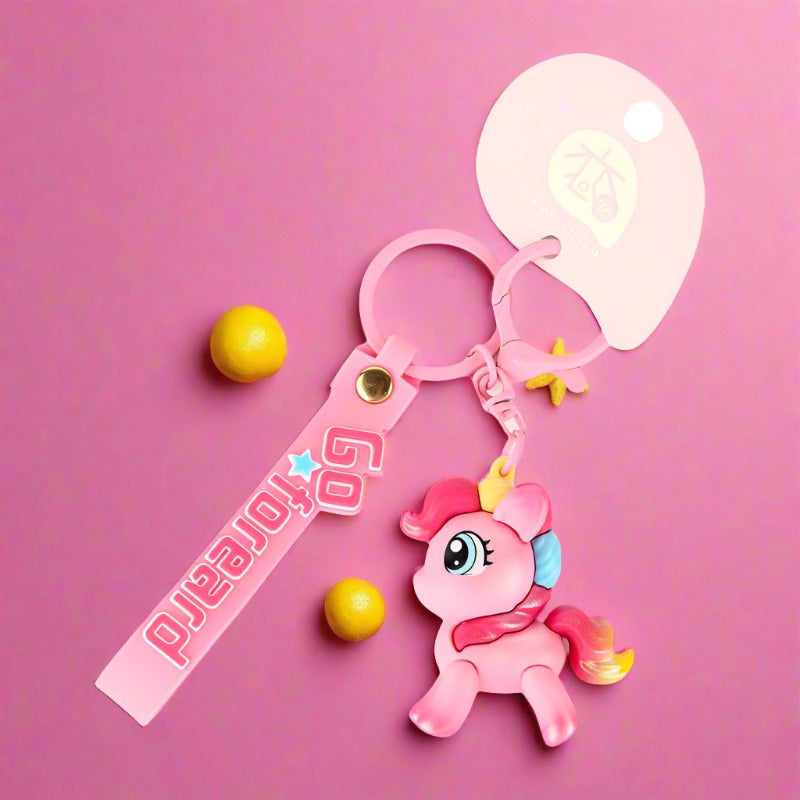 Cartoon Pony PVC Soft Keychain