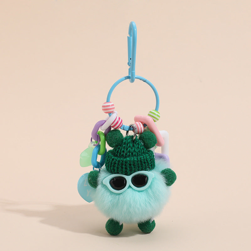 Colorful Cute Fur Ball Cartoons Metal Keychain