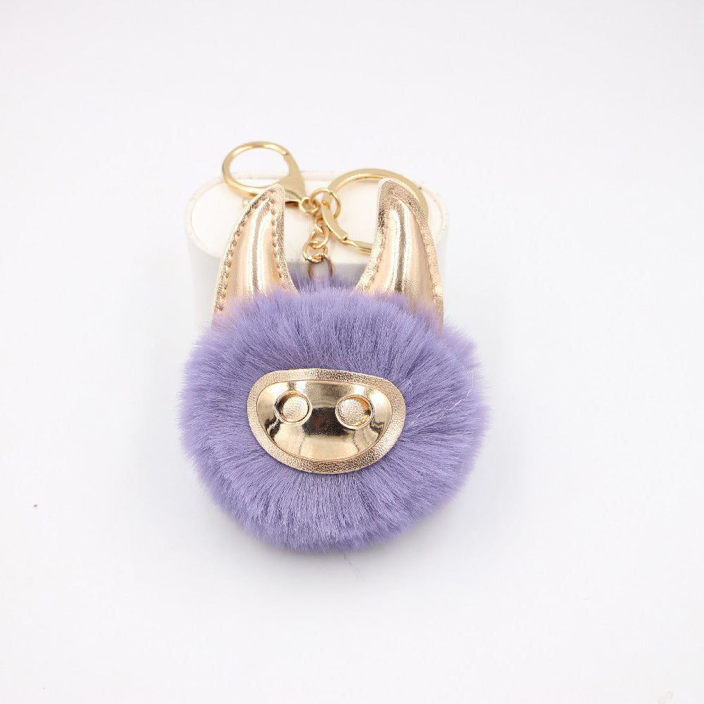 Shiny Cute Pig Plush Ball Bag Accessories Pendant