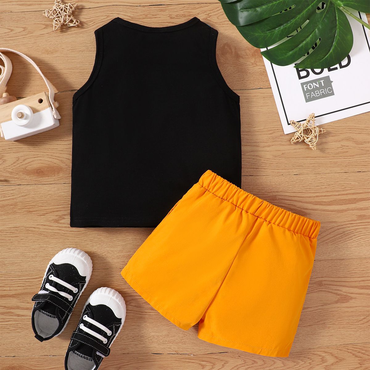 Kids Vest Top + Yellow Shorts Cotton Set Baby Clothes