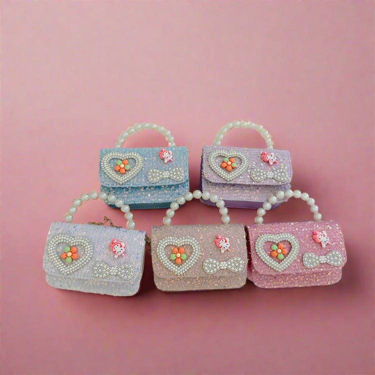 Sequin & Pearl Detail Mini Girls' Bag