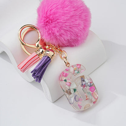 Resin Fur Ball Keychain