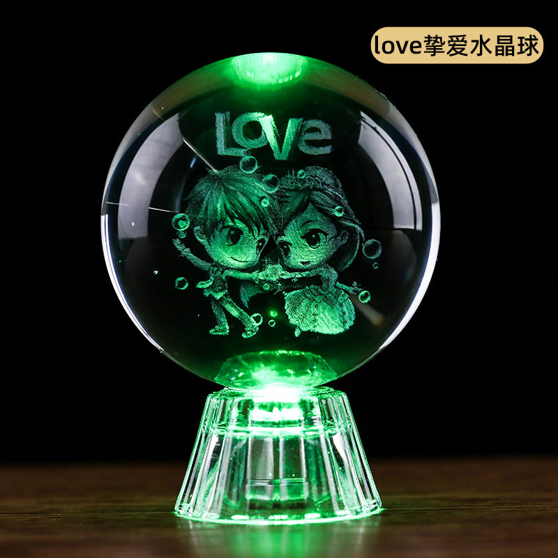 Interior Carved Crystal Glass Handicraft Ornaments