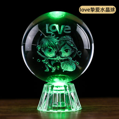 Interior Carved Crystal Glass Handicraft Ornaments
