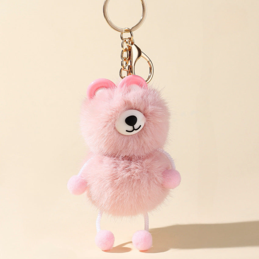 Cute Fur Ball Raccoon Keychain