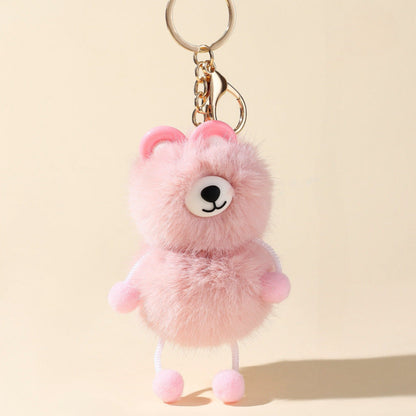 Cute Fur Ball Raccoon Keychain