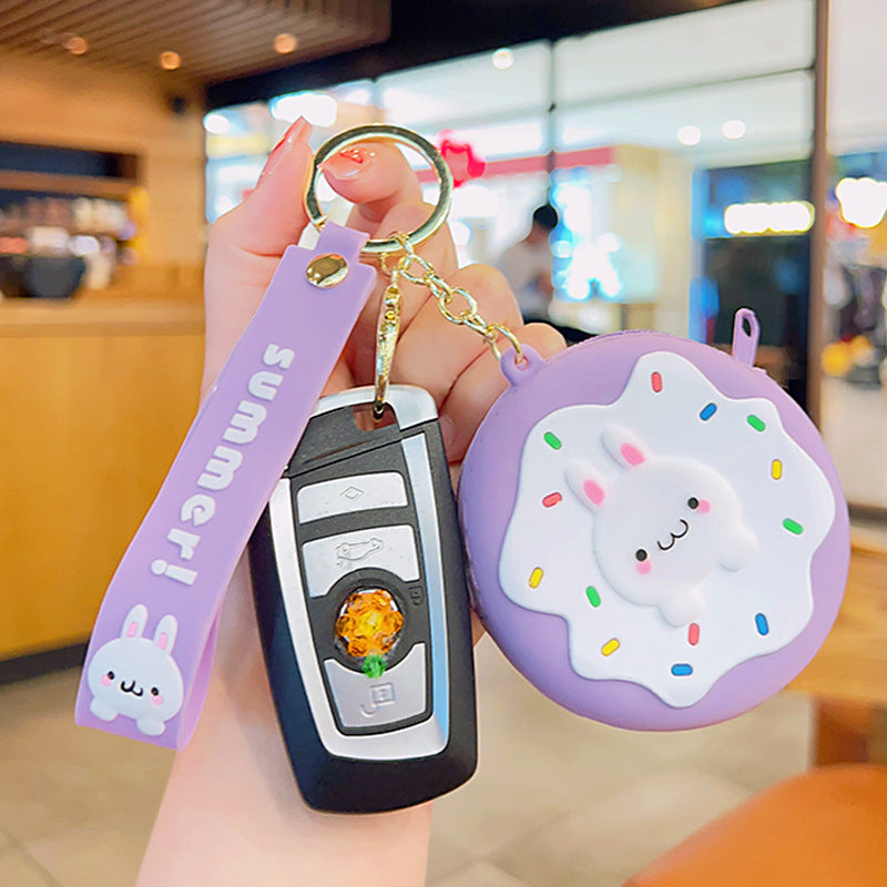 Cartoon Cute Donut Coin Purse Keychain