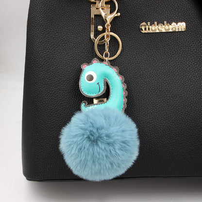 Cute Dinosaur Women's Bag Plush Keychain