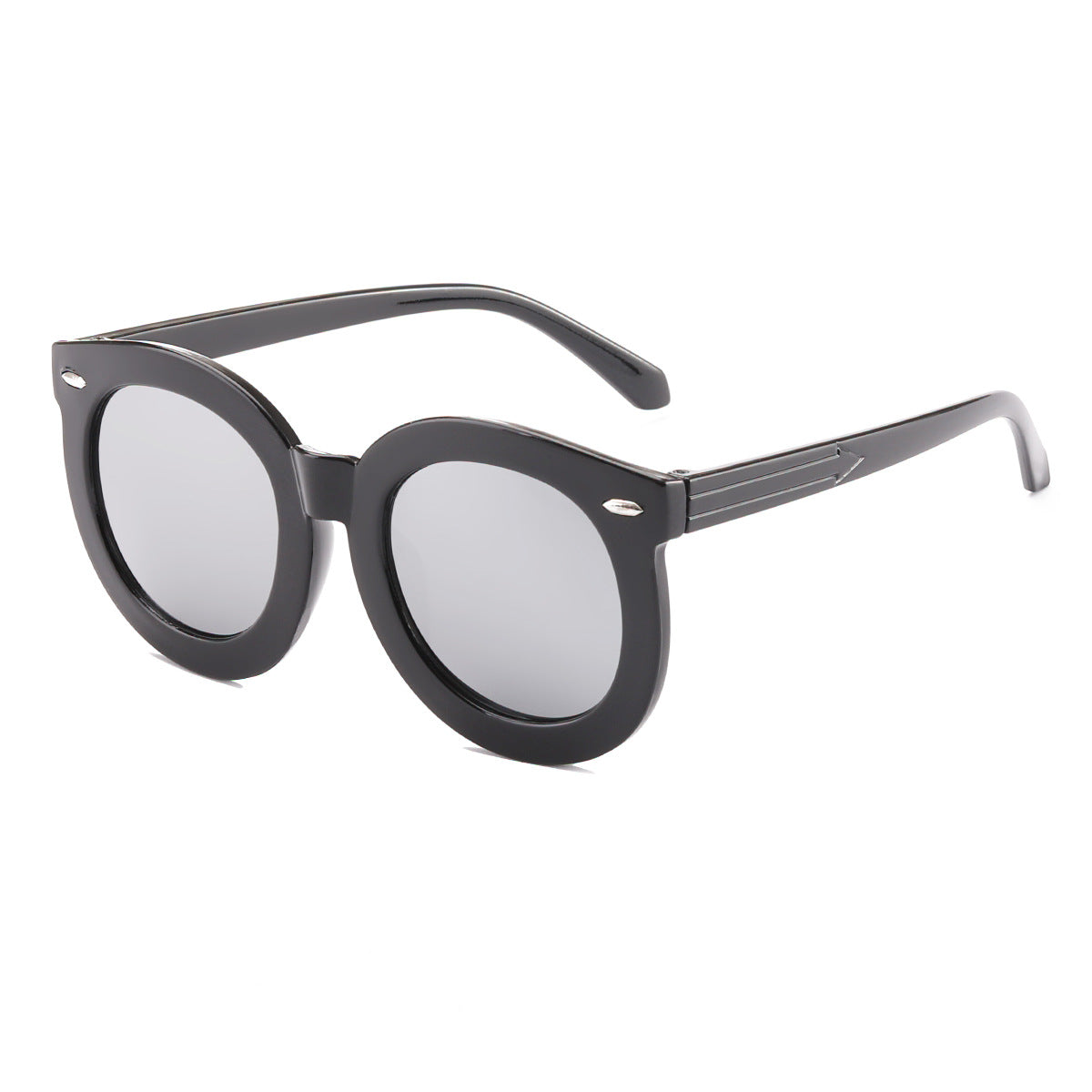 Wholesale Color Film Reflective Round Frame PC Kids Sunglasses