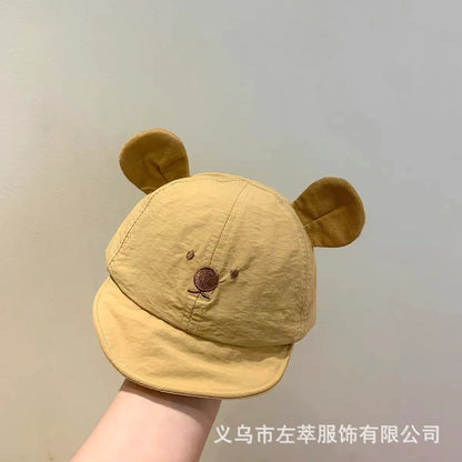 Baby Cute Bear Embroidered Soft Brim Baseball Cap