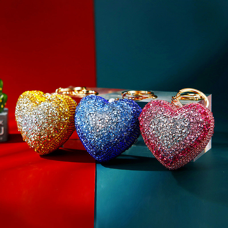 Diamond Luminous Love Car Metal Key Chain Metal