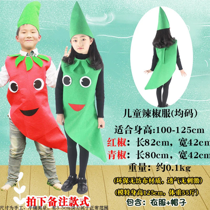 Children's Fruit and Vegetable Costume Environmental-Friendly