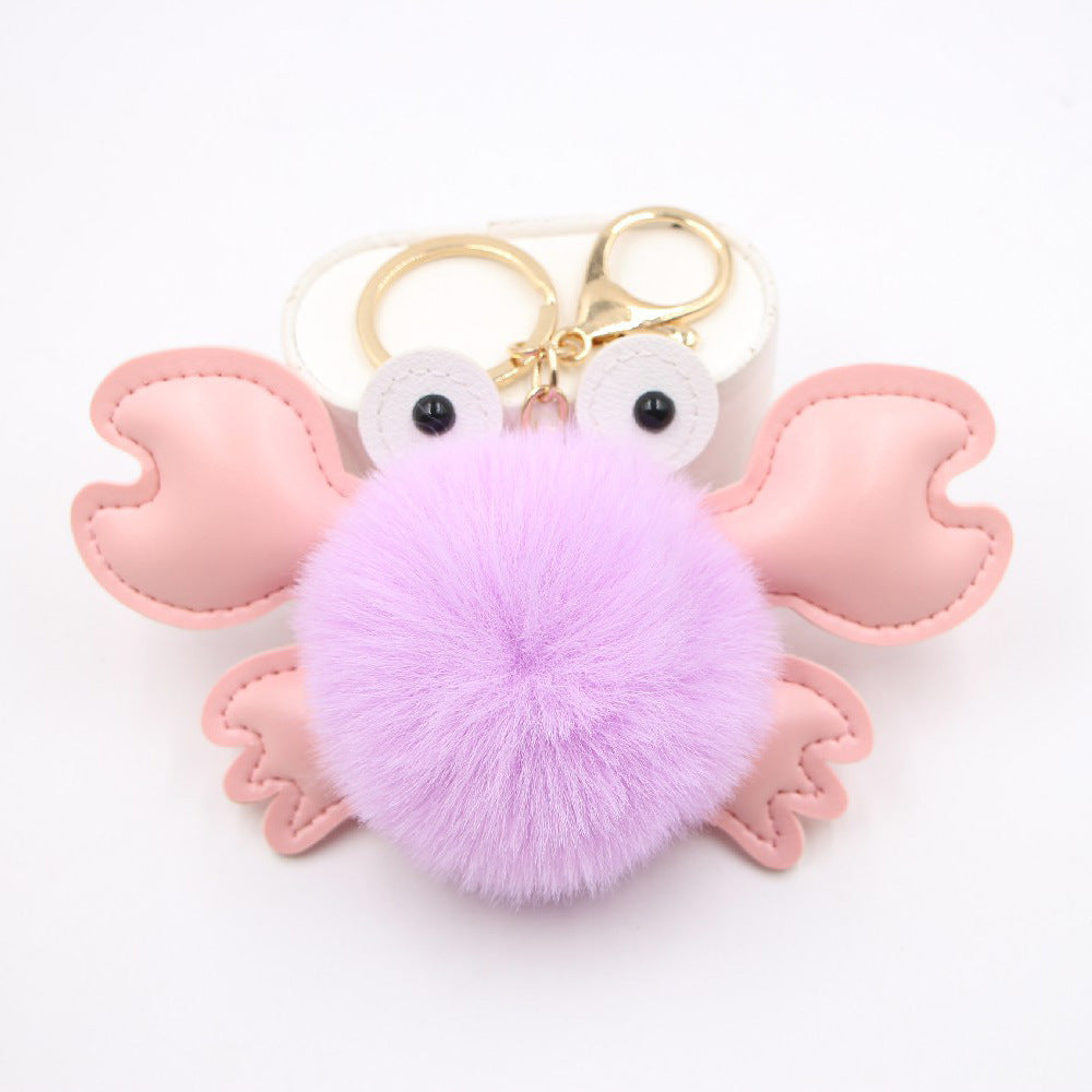 Crab Hair Ball Keychain