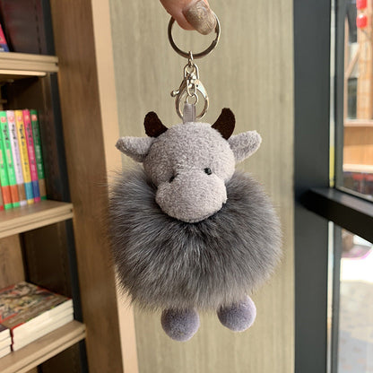 Cute Cow Plush Keychain