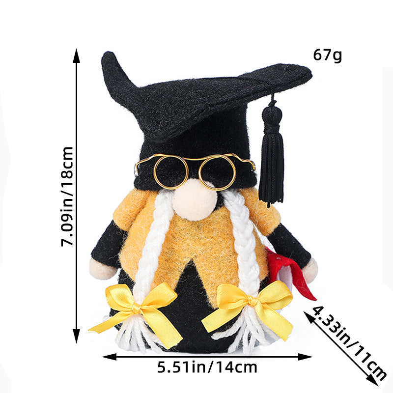 Fabric Graduation Season Faceless Doll Ornament