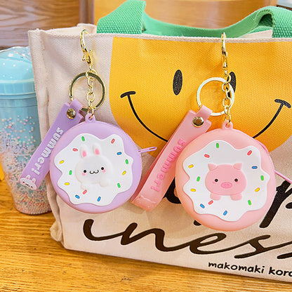 Cartoon Cute Donut Coin Purse Keychain