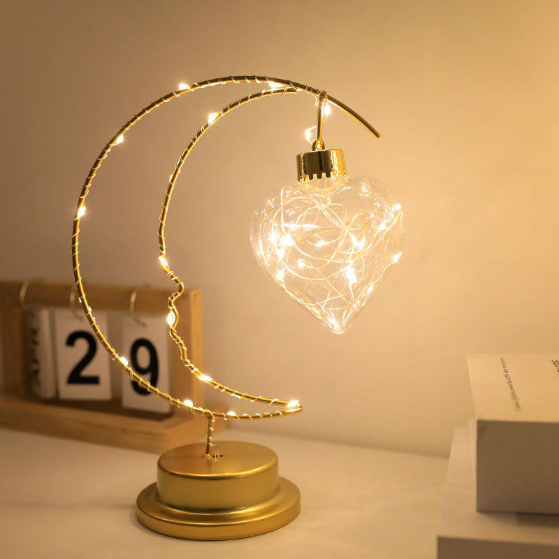 Christmas LED Moon Iron Decorative Lights