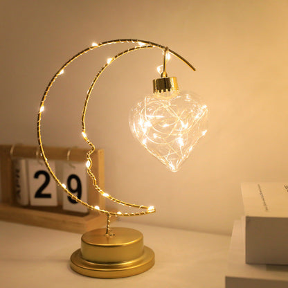 Christmas LED Moon Iron Decorative Lights