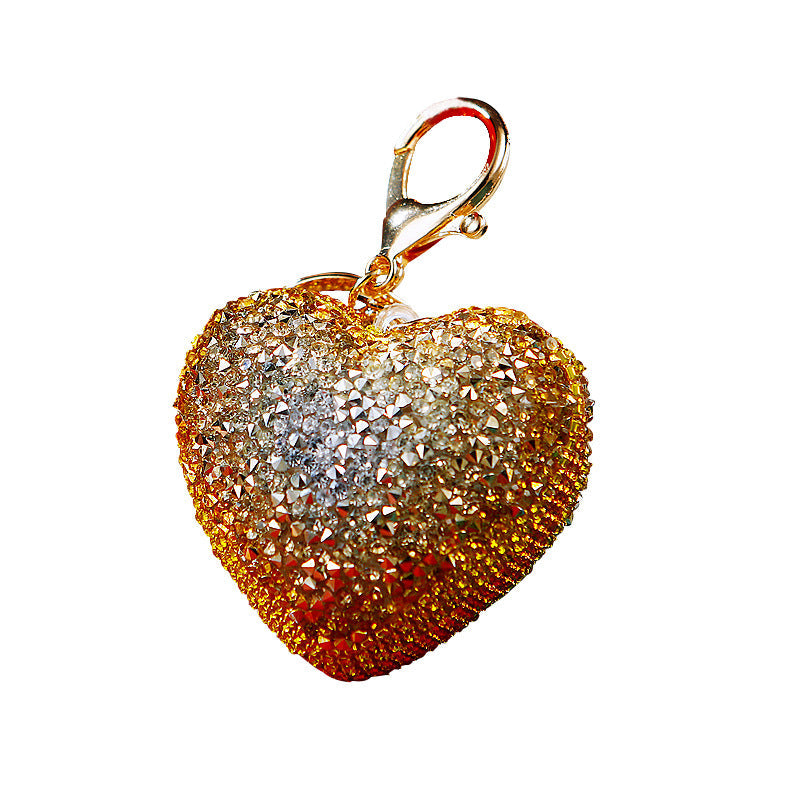 Diamond Luminous Love Car Metal Key Chain Metal