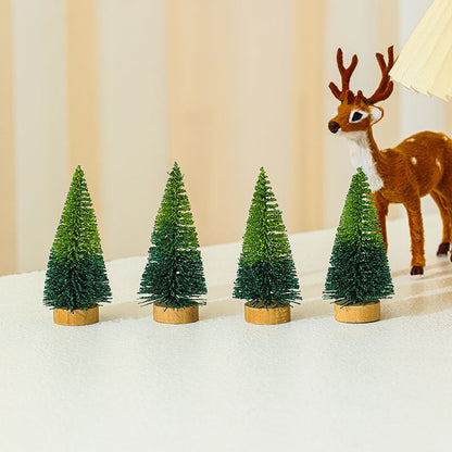 4PCS 10cm*4.5cm Mini Cedar Christmas PVC Ornaments