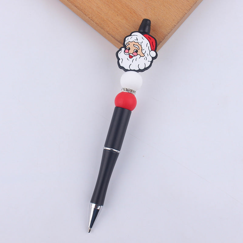 Cartoon Christmas Silicone Handmade Plastic Beaded Pen