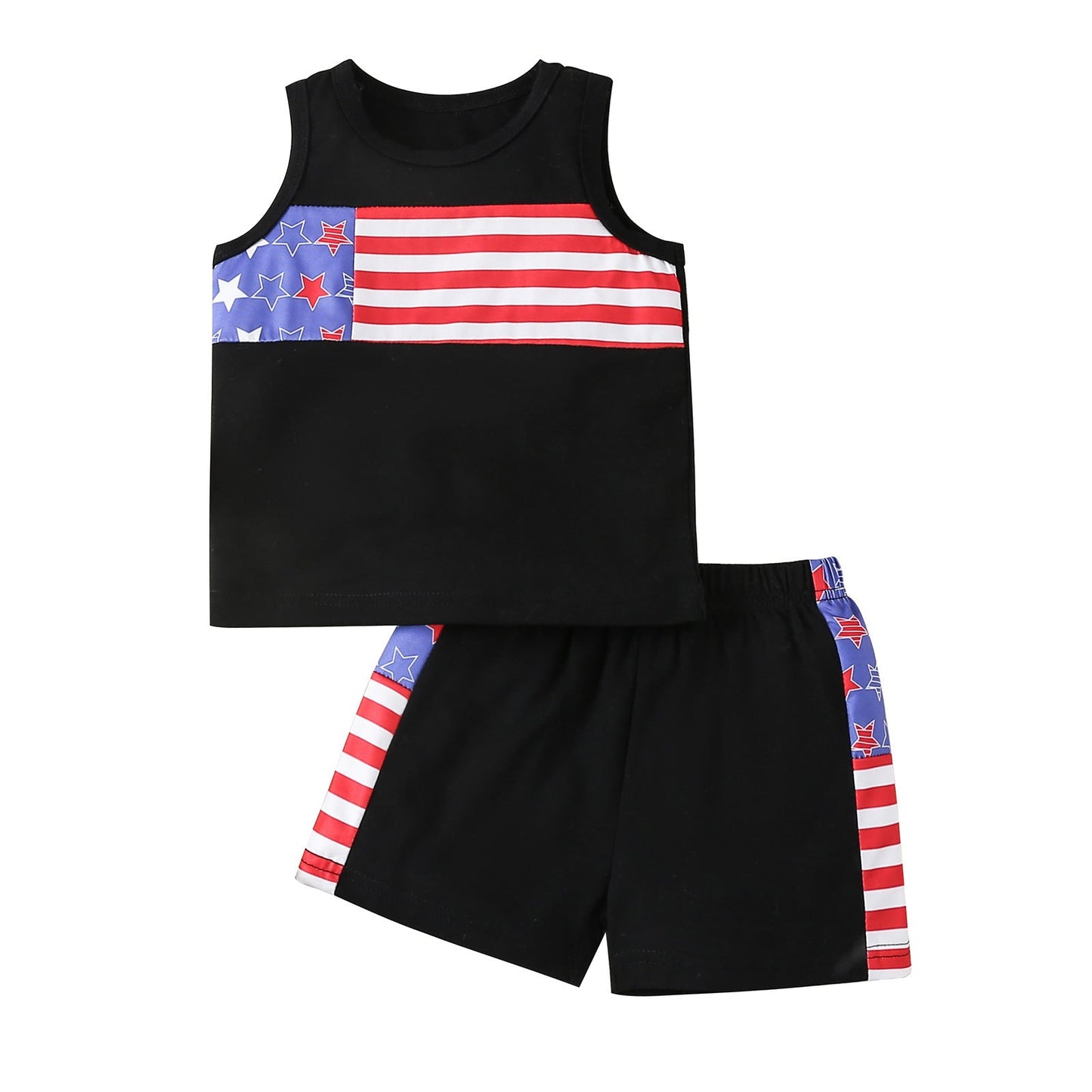 Striped vest Capri Pants hair band three piece set