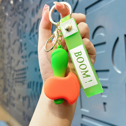 Cartoon Mini Cute Carrot Knife Silicone Keychain