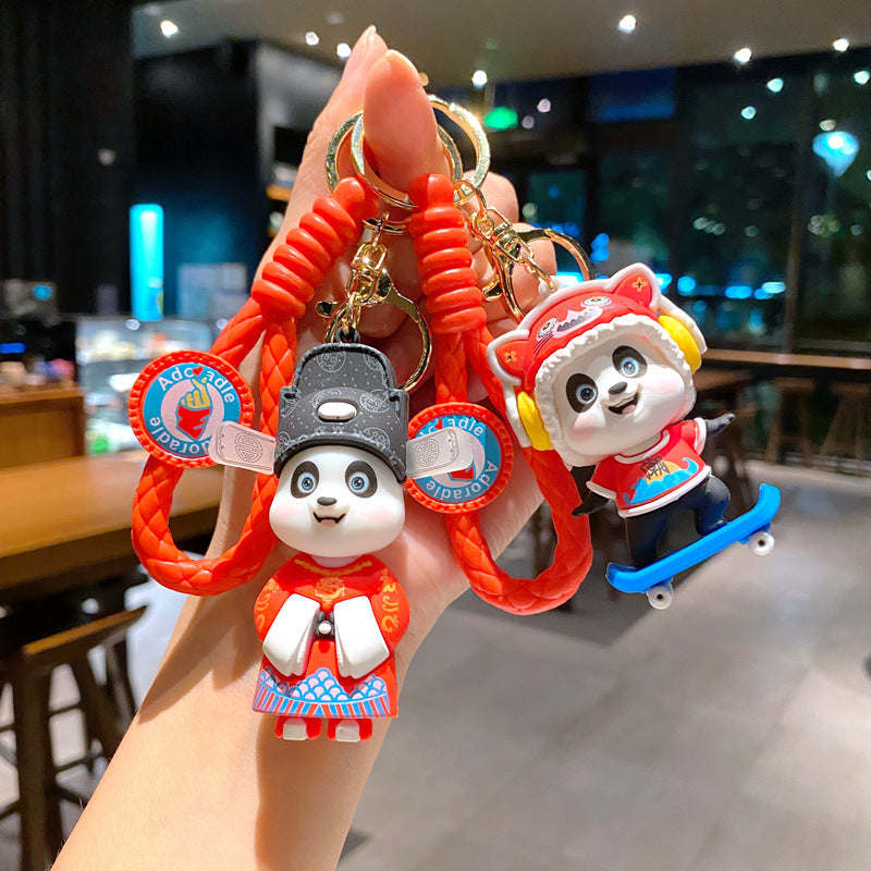 Cartoon Cute Panda PVC Soft Silicone Creative Keychain