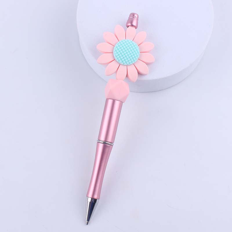 Cartoon Flower Silicone Handmade Beaded Ballpoint Pen
