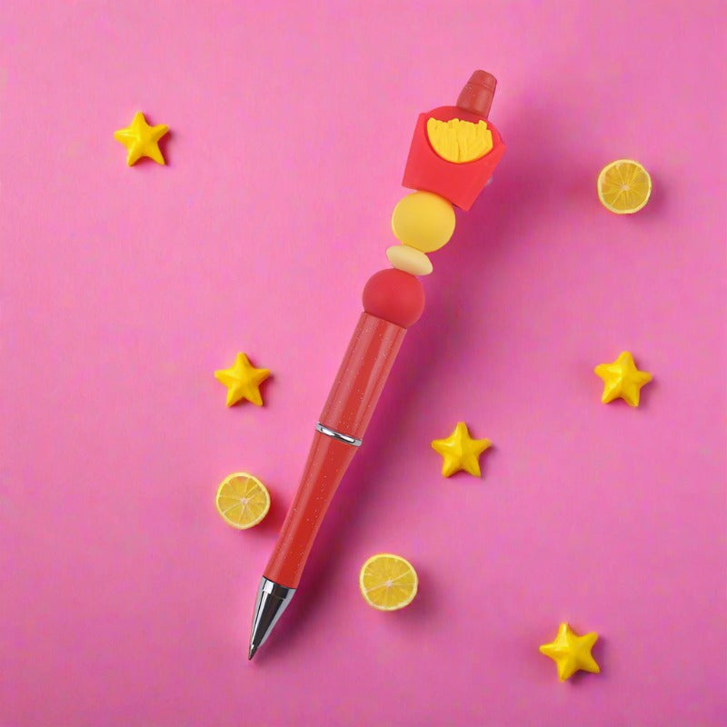 Cartoon Fruit Silicone Color Plastic Beadable Pens