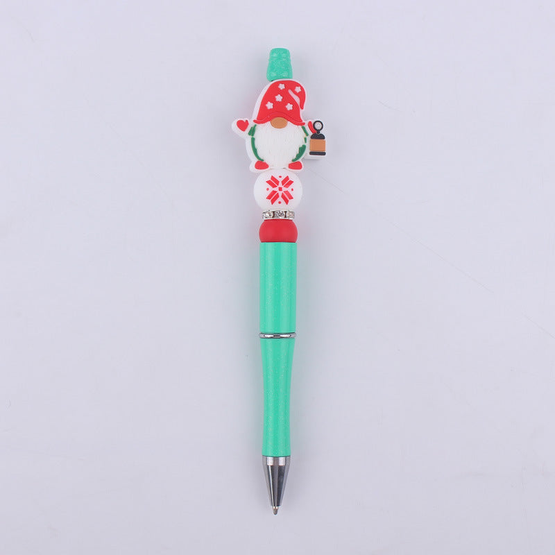Cartoon Christmas Snowman Tree Beadable Silicone Beaded Ballpoint