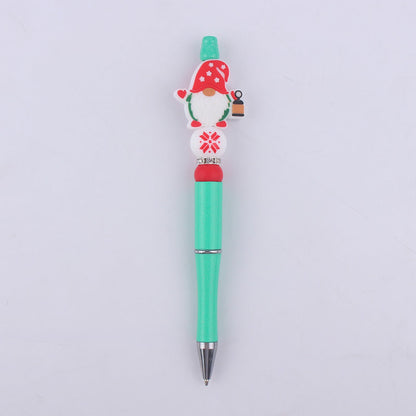 Cartoon Christmas Snowman Tree Beadable Silicone Beaded Ballpoint
