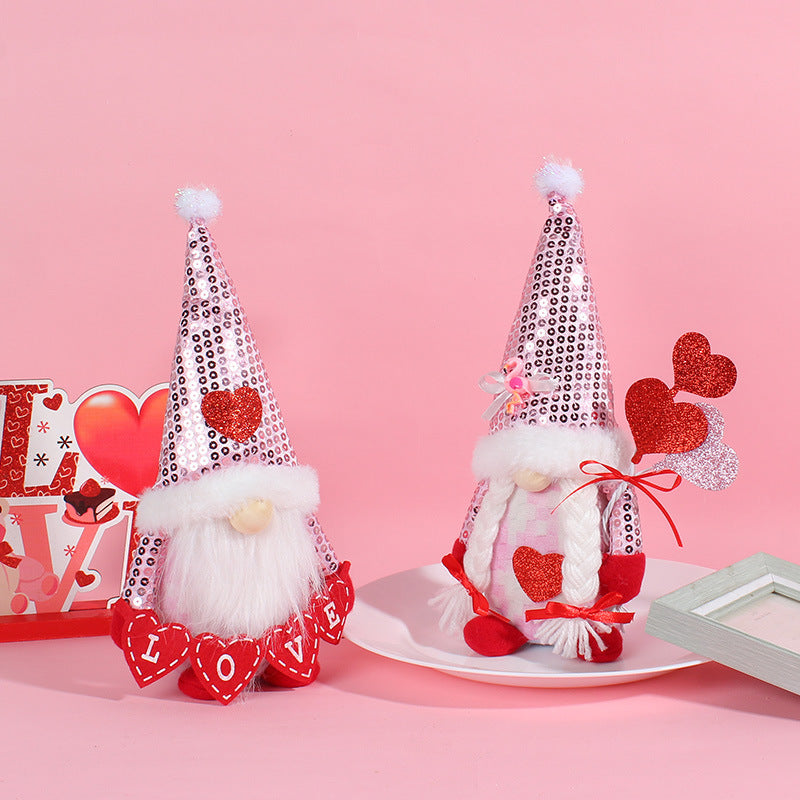 Valentine's Day Sequin Fabric Figurines
