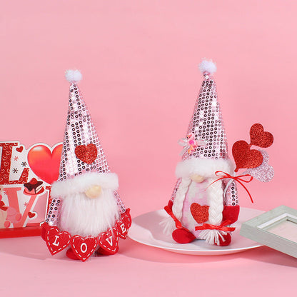 Valentine's Day Sequin Fabric Figurines