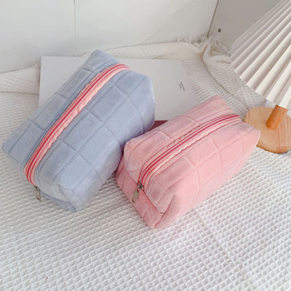 Short Velvet Canvas Pencil Case