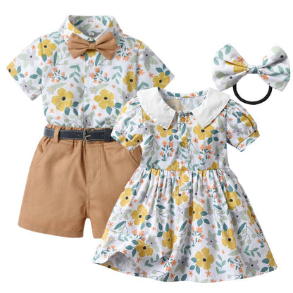 Children's Cotton Short Sleeved Shirt Sets