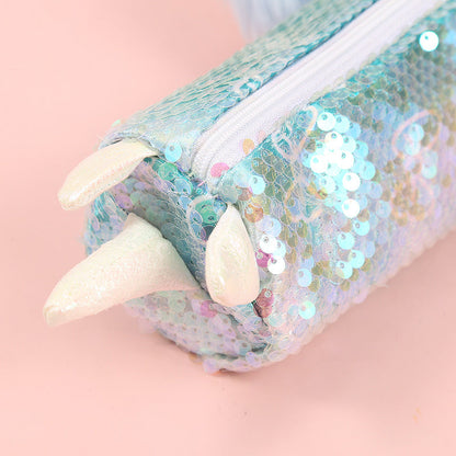 Rainbow Sequin Unicorn Pencil Case