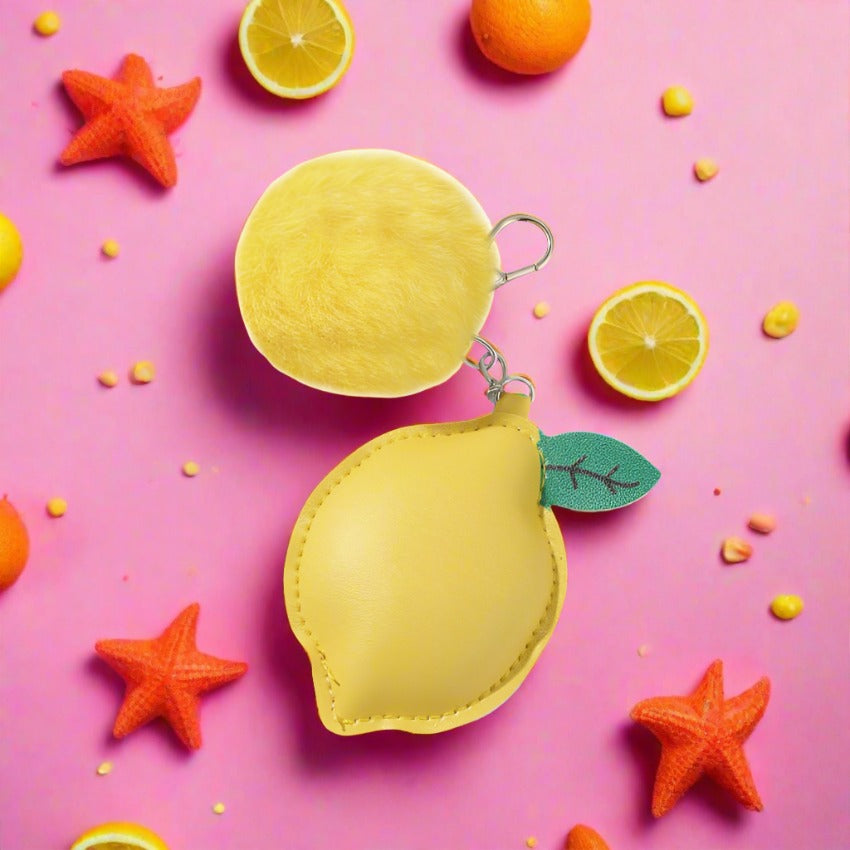Cotton Filled Leather Fruit Keychain
