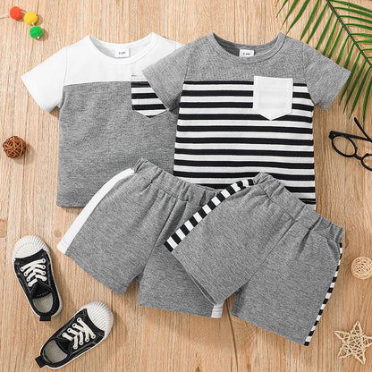 Summer Boys Sports Shorts Set of 2 Polyester Baby Clothes