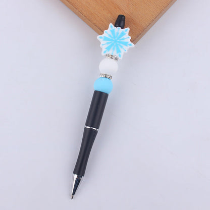 Cartoon Christmas Silicone Handmade Plastic Beaded Pen