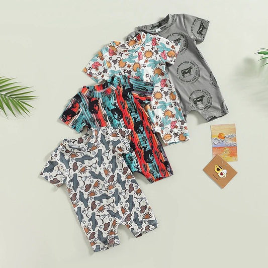 Wholesale Cotton Cactus Aztec Pattern Baby Jumpsuit